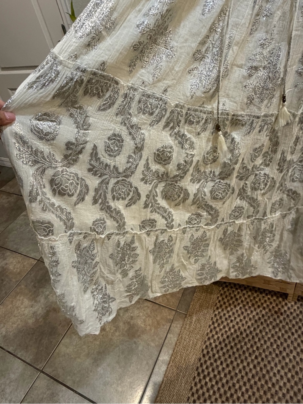 Anthropologie Me 2 Magic Crochet Lace Coastal Boho Maxi Dress Cottagecore M - Picture 6 of 6